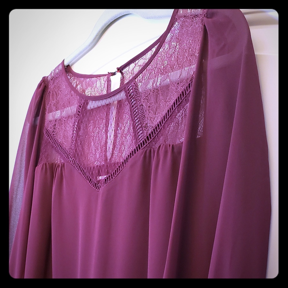 BCBGeneration Burgundy Baby Doll Cocktail Dress